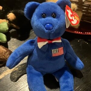 Ty beanie baby John blue American flag